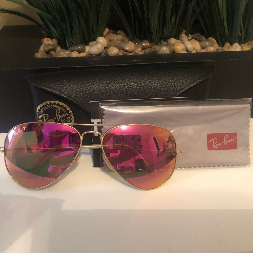 Authentic Ray-Ban Polarized Aviator Flash Lenses